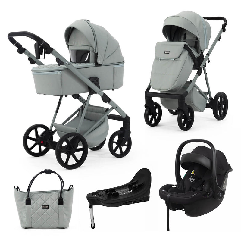 Mee-Go Milano Natura 3-in-1 Plus Base Travel System - Mint