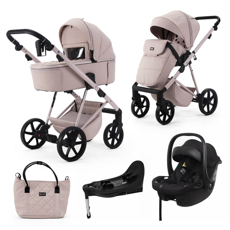 Mee-Go Milano Natura 3-in-1 Plus Base Travel System - Rose