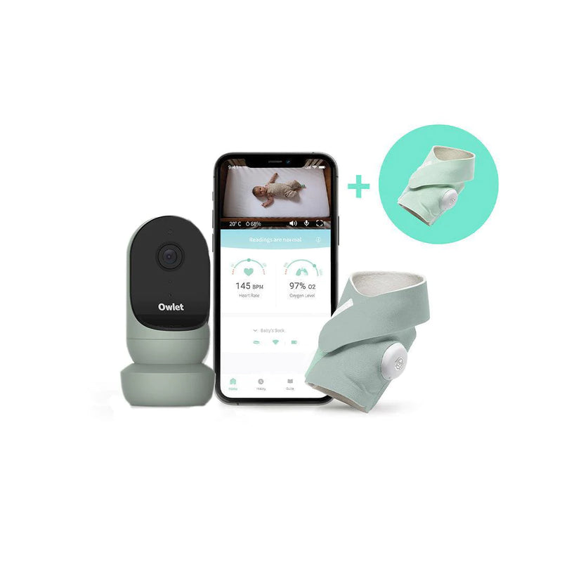Owlet Monitor Duo Bundle - Smart Sock 3 + Sage Cam 2 - Sleepy Sage