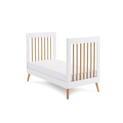 Obaby Maya Mini Cot Bed 3 Piece Room Set - White with Natural