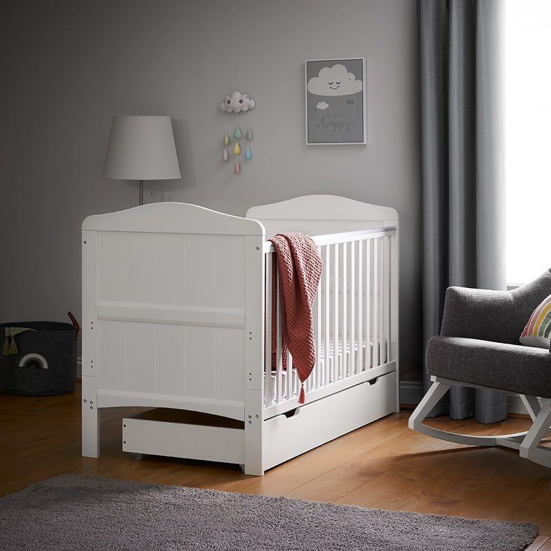 Obaby Whitby Cot Bed with underdrawer - White