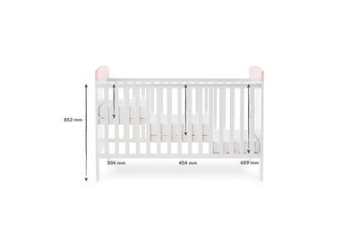 Obaby Grace Inspire Cot Bed – Watercolour Rabbit Pink