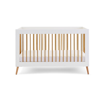 Obaby Maya Cot Bed 3 Piece Room Set - White with Natural