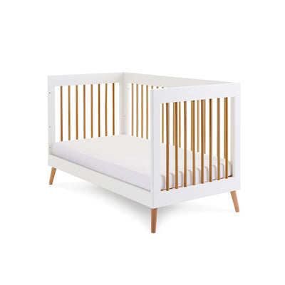 Obaby Maya Cot Bed 3 Piece Room Set - White with Natural