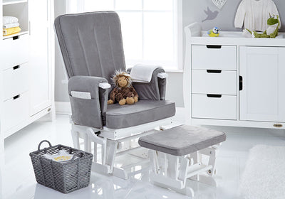 Obaby Deluxe Reclining Glider Chair and Stool