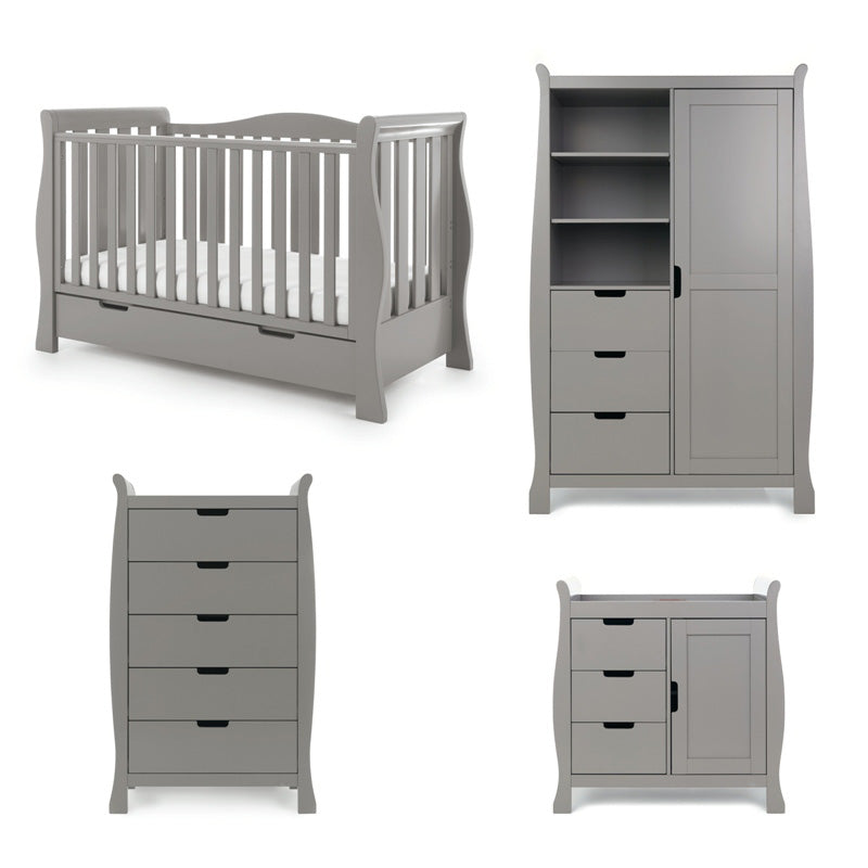 Obaby Stamford Luxe 4 Piece Room Set - TAUPE GREY