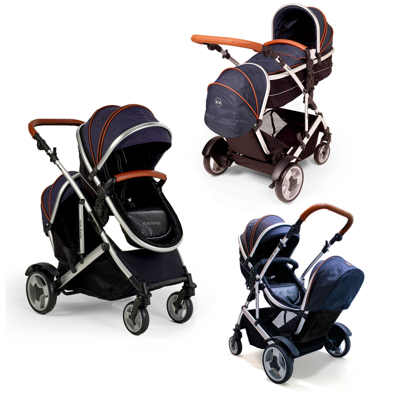 Double Stroller Kids Kargo Pram Kids Kargo Duel DS Tandem Double