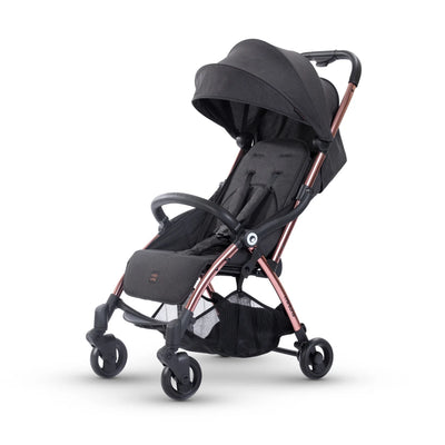 MiniUno TouchFold Stroller – Black with Rose Gold Frame