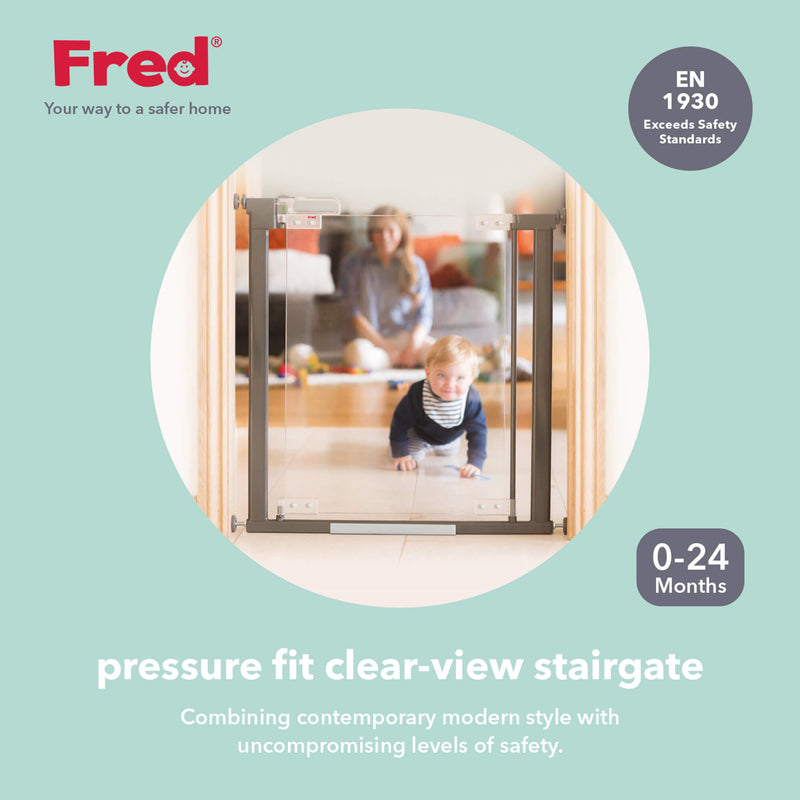 Fred Pressure Fit Clear-View Stairgate