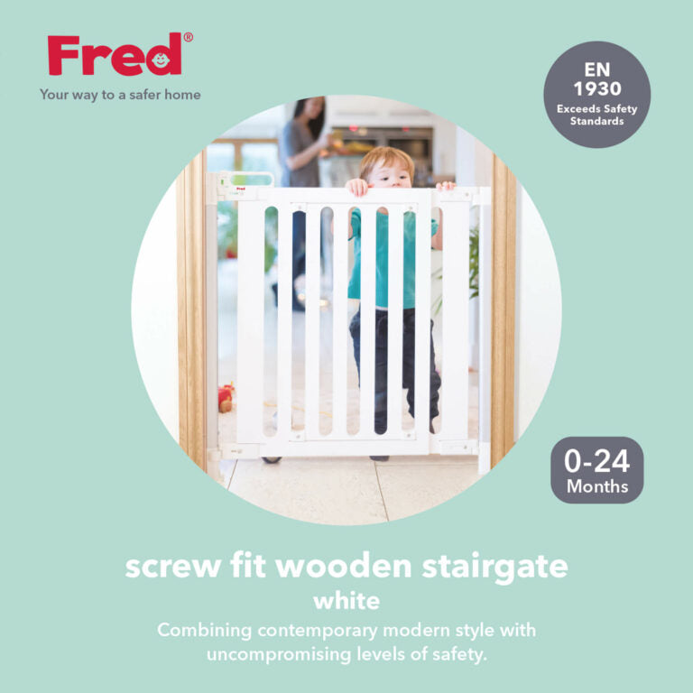 Fred Screw Fit Stairgate - White