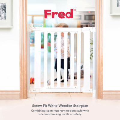 Fred Screw Fit Stairgate - White