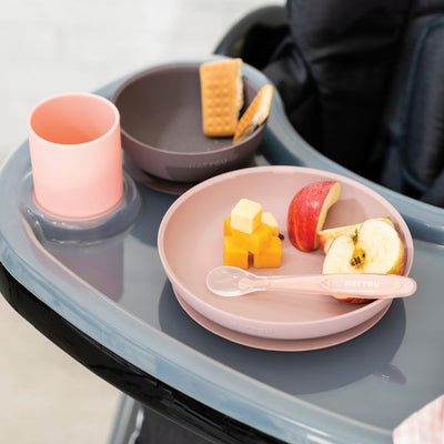 Nattou - Silicone Tableware 4pc Set Pink