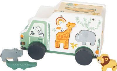 Small Foot - Play Play Car "Safari" - Wooden Truck & Block Toy Set