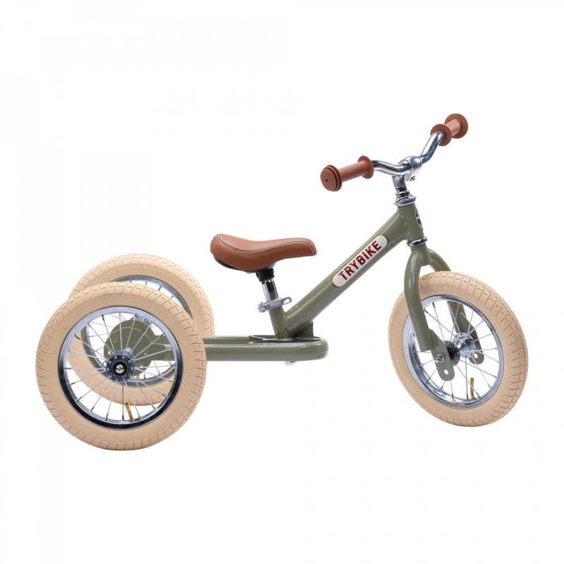 Trybike - Steel 2 In 1 Balance Trike / Bike Vintage Green