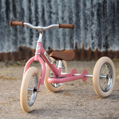 Trybike - Steel 2 In 1 Balance Trike / Bike Vintage Pink