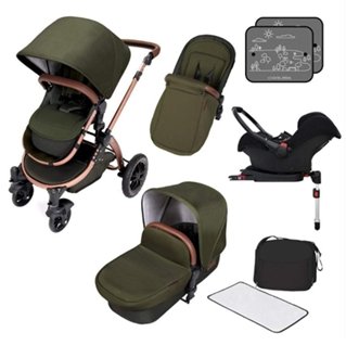 Ickle Bubba Stomp V4 Galaxy Travel System with Isofix Base - Woodland