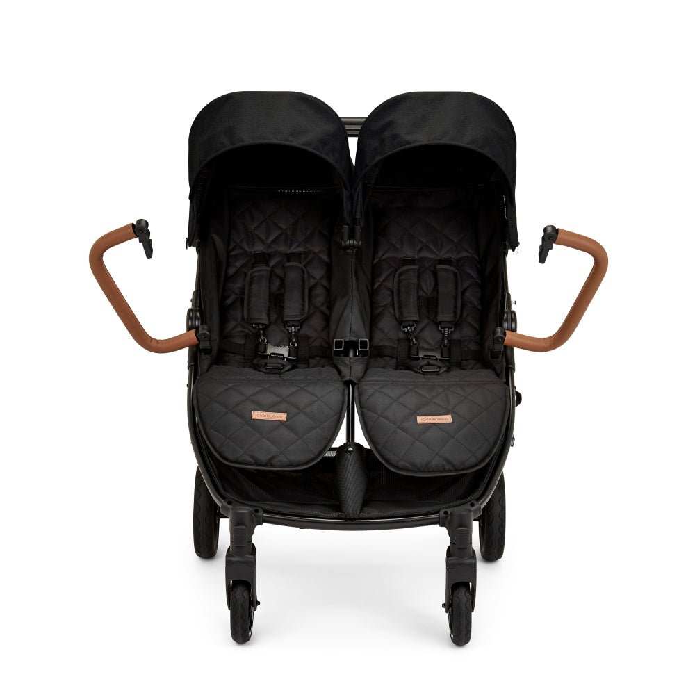 Ickle Bubba Venus Double Stroller - Black/Tan