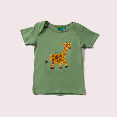 Little Green Radicals - Little Giraffe Applique Short Sleeve T-Shirt