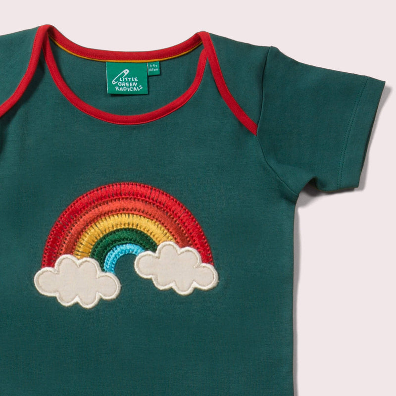 Little Green Radicals - Over The Rainbow Applique Short Sleeve T-Shirt