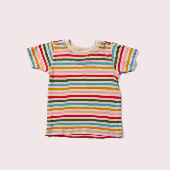 Little Green Radicals - Rainbow Striped Short Sleeve T-Shirt