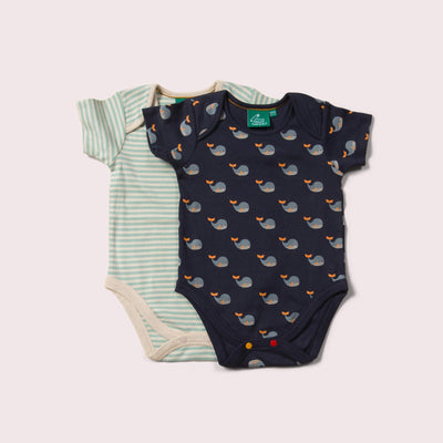 Little Green Radicals - Whale Song Baby Bodies Set - 2 Pack