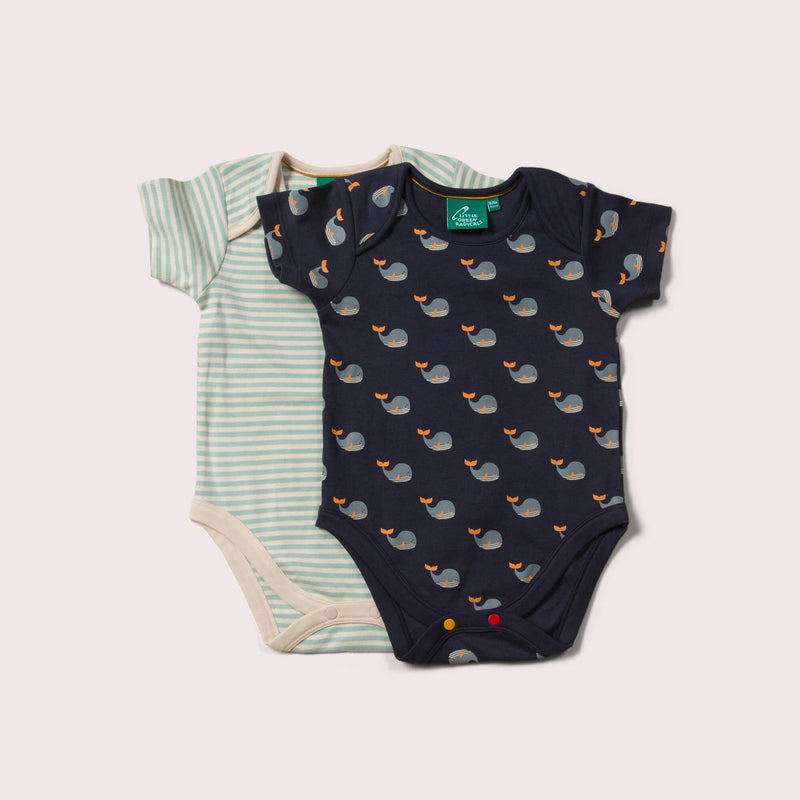 Little Green Radicals - Whale Song Baby Bodies Set - 2 Pack