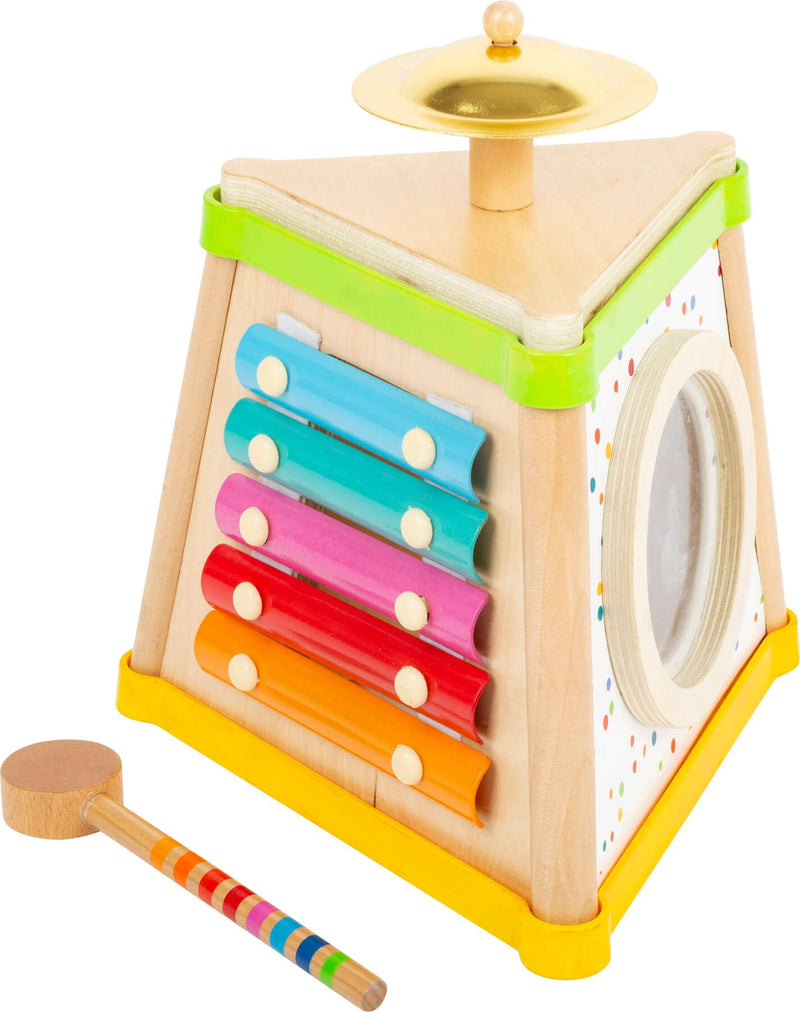 Small Foot -  Wooden 4 in 1 Musical Triangle Box Toy "Sound" With Beater