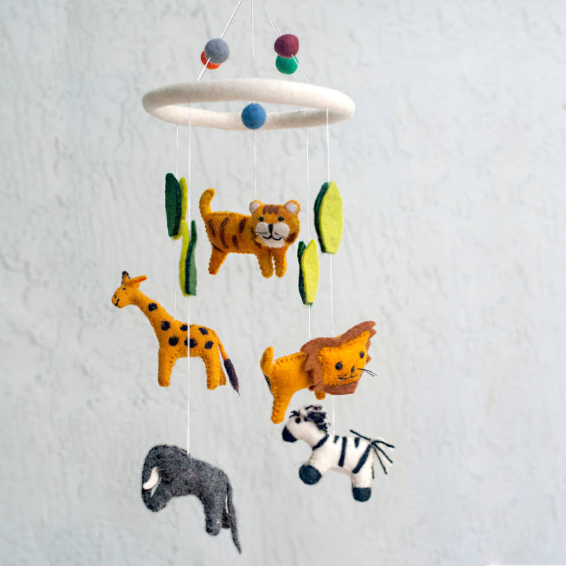 The Winding Road - Handmade Felt Mobile - Jungle Animals