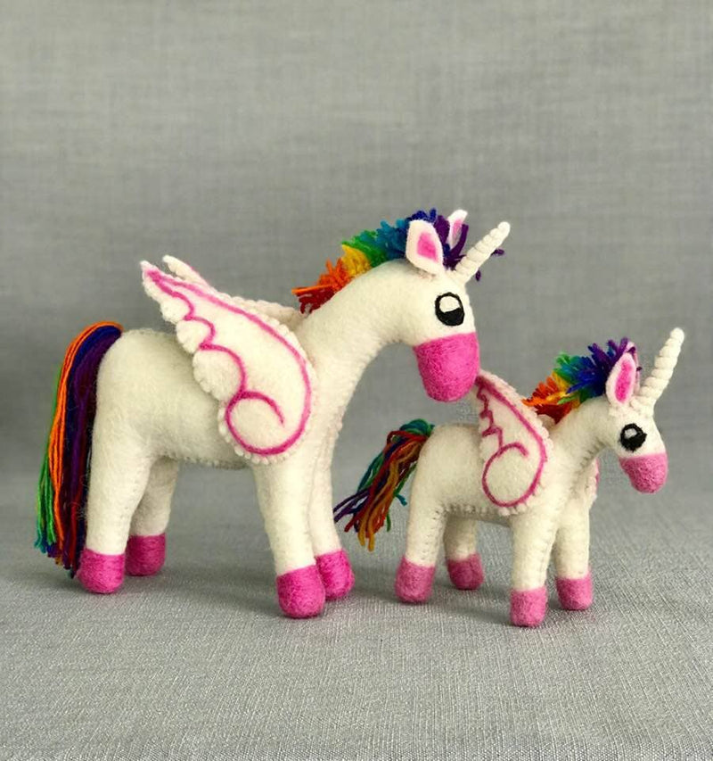 The Winding Road - Small Felt Rainbow Handmade Unicorn Toy